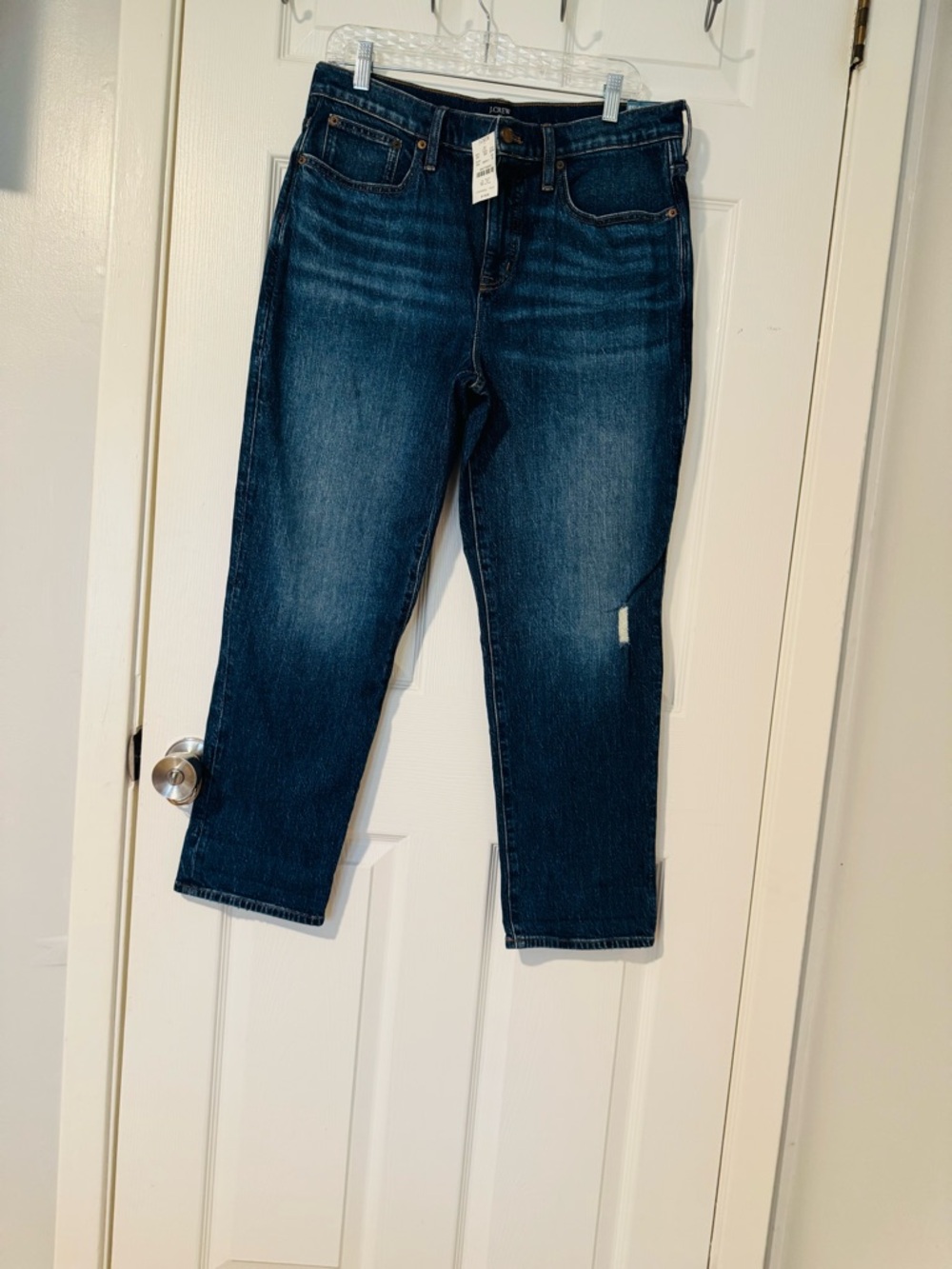 J. Crew Dark Blue Cropped Straight Jeans